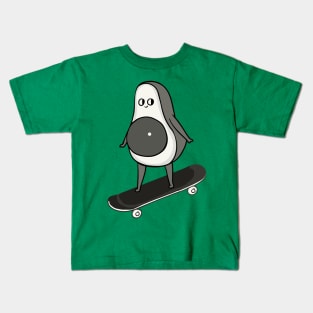 Skateboarding Avocado Kids T-Shirt